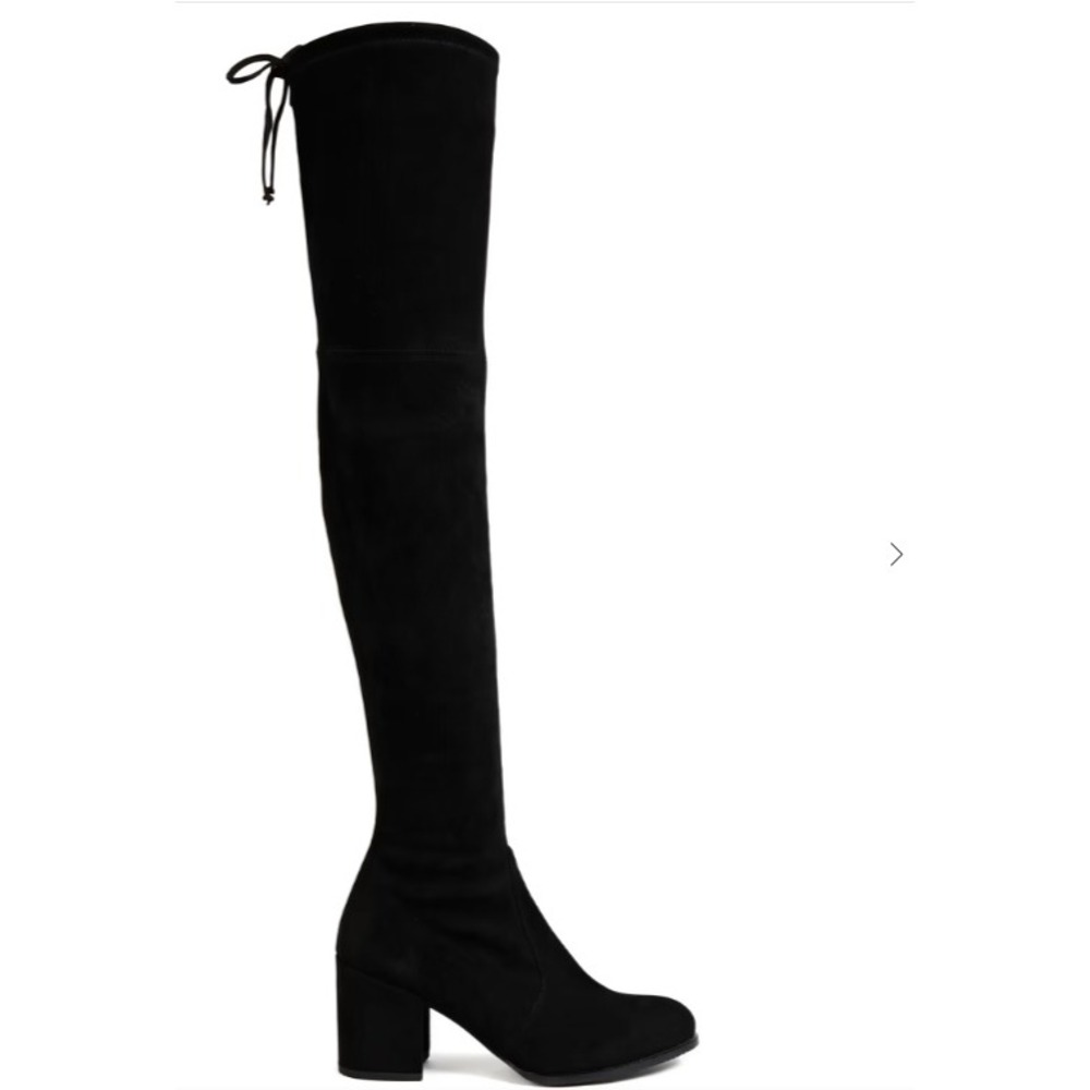 Stuart Weitzman Lowland Stretch Suede Black Over the Knee Boots In Box Size 6B